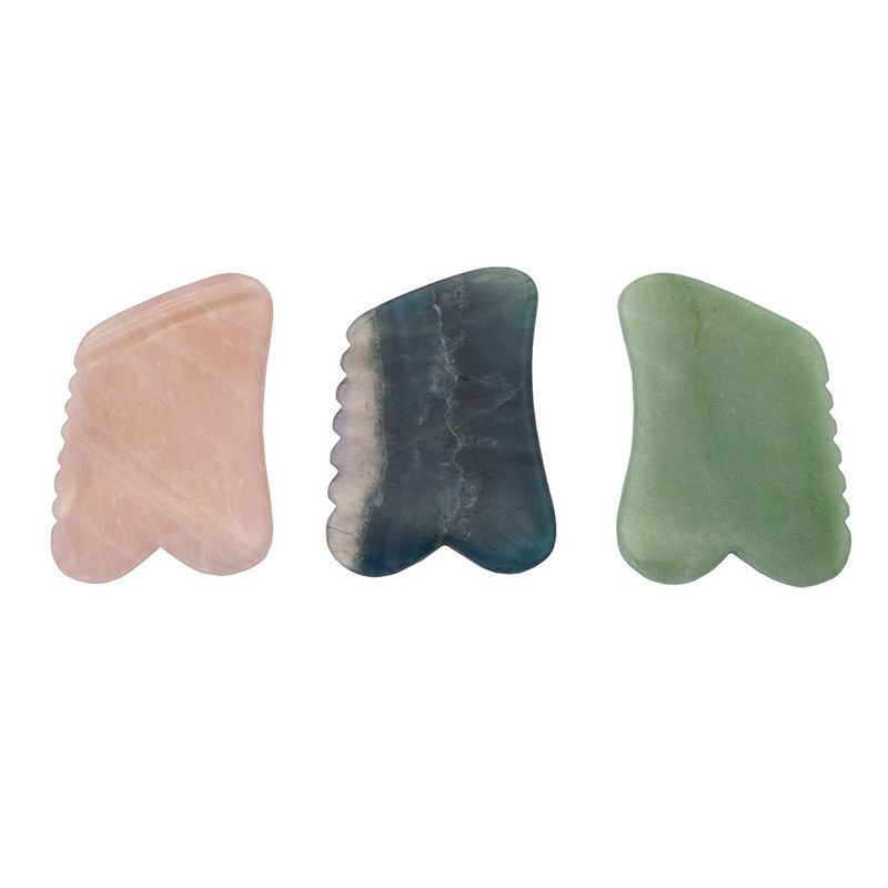 2024 Rozenkwarts Groene Aventurine Fluoriet Gua Sha Hulpmiddelen voor gezichtslifting en anti-aging Bevorderen huidontgifting