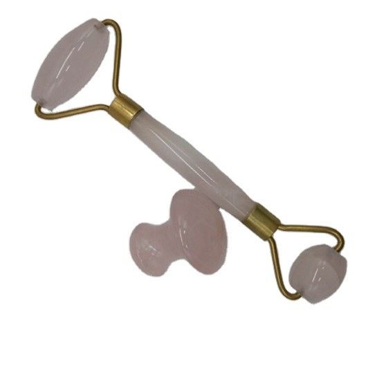 Natural Care Jade Stone Roller Set Voor Gezichtshuid Massager Gua Sha Tool Ontspannend Anti-Aging Rimpelbestrijdend Rose Quartz