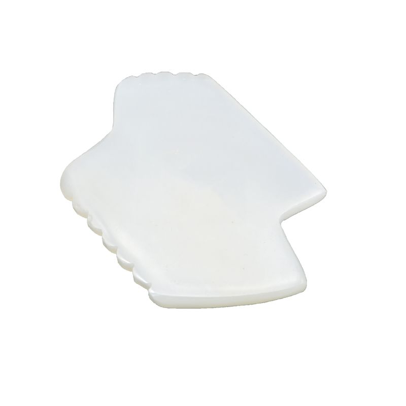 Beschikbaar Logo Natuurlijke witte jade Gua Sha Schrapen Therapie Guasha Tools voor lichaams- en gezichtsmassage met infraroodfysiotherapie