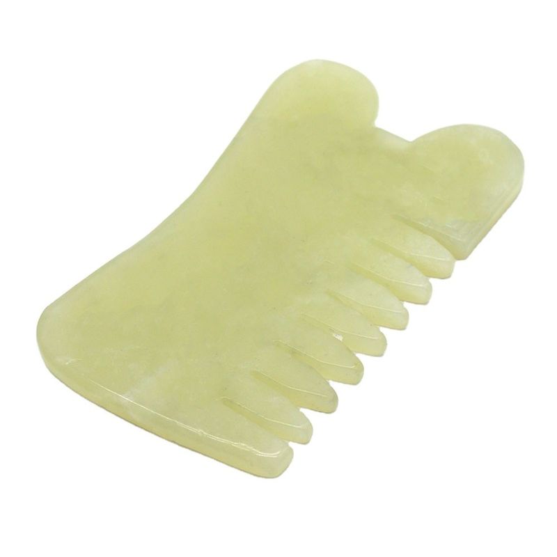Xiuyan Jade Guasha Massage Comb Gua Sha Scarping Gezichtsgereedschap met Infrarood Fysiotherapie Functie 88*50*4mm