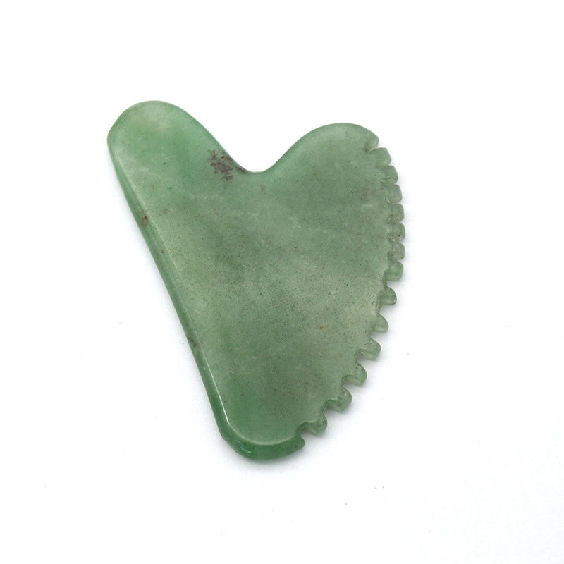 Hartvorm Groene Aventurine Guasha Massager 100% Natuurlijke Jade Aventurine Gua Sha Met Privé Label