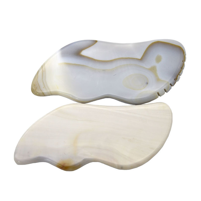 7.5*6.5cm Natuurlijk Grijs Agate Gua Sha Gereedschap voor het schrapen van Massage Massager Eigenschappen