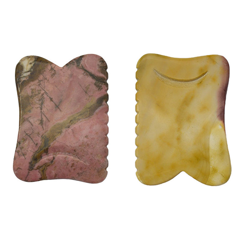 Zwart 7*5,5*0,5 cm Rhodoniet of Mookaïet Jade Gua sha board Guasha Stone Scraping Guasha Massage Tools voor gezichtsverzorging