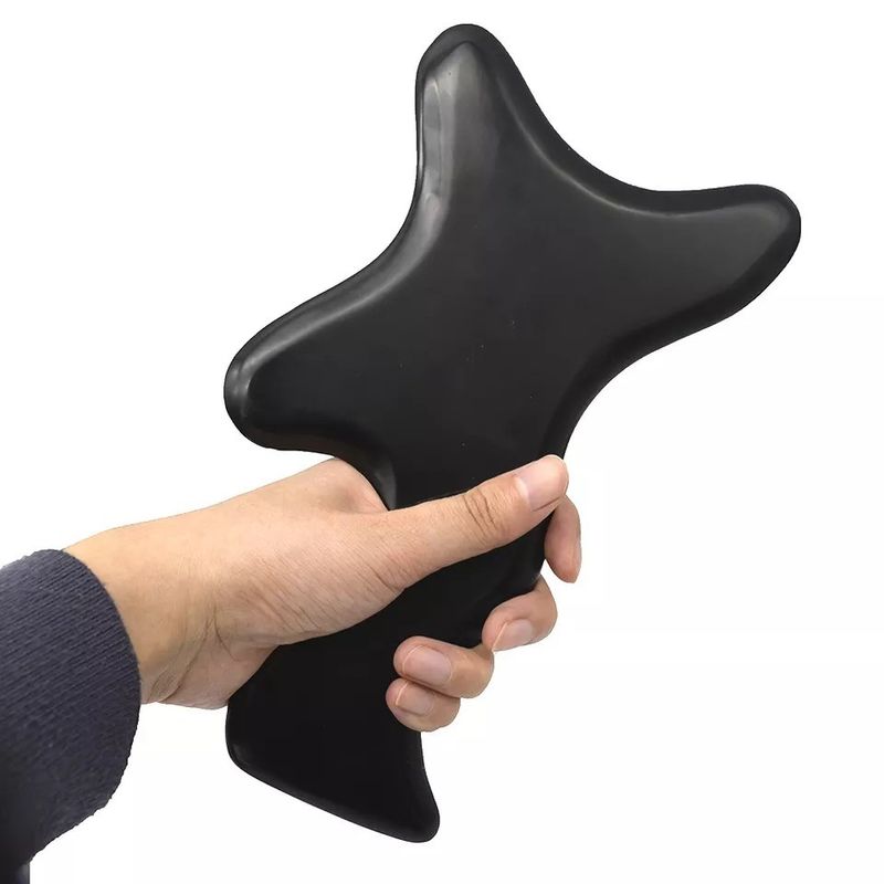 Zwart Grote Bian Steen Gua Sha Lymfatische Drainage Massage Gereedschap voor Nek Achter Achter Schouder Midden Midden Buik Lichaam Therapie Massager Gereedschap