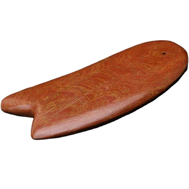 Rode Bian Steen Gua Sha Gereedschap Voor Schrapen Massager Lichaam 10,5cm*6cm*0,7cm Lengte