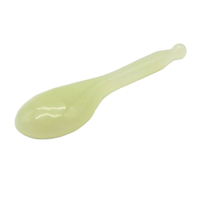 Lichaamsverzorging Xiuyan Jade Gua Sha Massage Tool Groene lepelvormige Guasha Scarping Tool voor gezondheid en welzijn