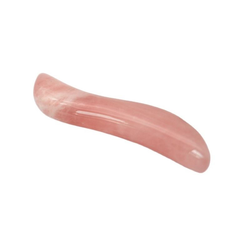Gepolijste rozenkwarts Gua Sha massagestok 110 mm lengte voor gezichts- en acupunctuurpuntbehandeling