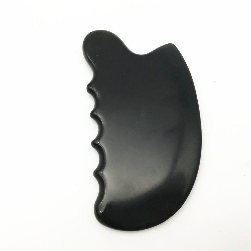 OEM ODM Natural Black Therapy Bian Stone Guasha Tools Scraping Massage Gua Sha Voor lichaam 11,5*6*0,8cm