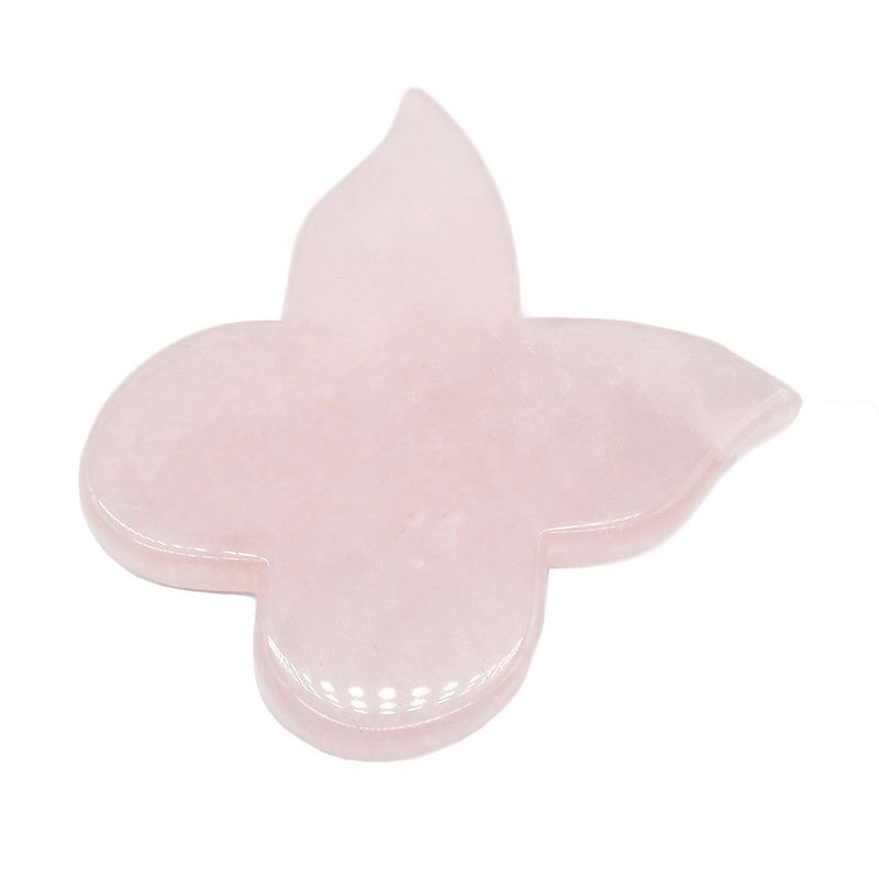 Zelf schoonheid instrument 90mm Roze vlinder Guasha Board met edelsteen Rose kwarts Gua Sha