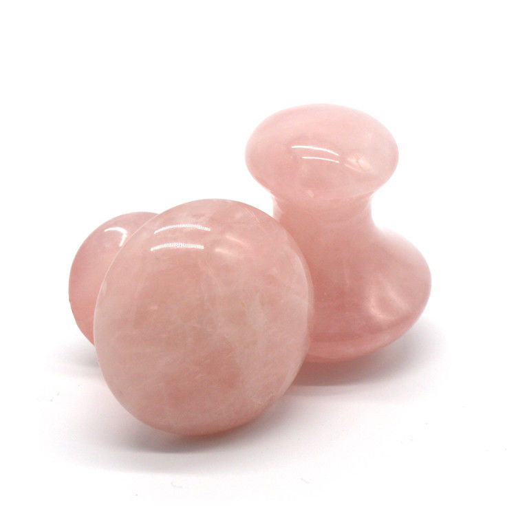 MM Grootte Rozenkwarts Massage Stone Warm Mushroom Shape Stone Massage Kit voor Spa en Beauty OEM